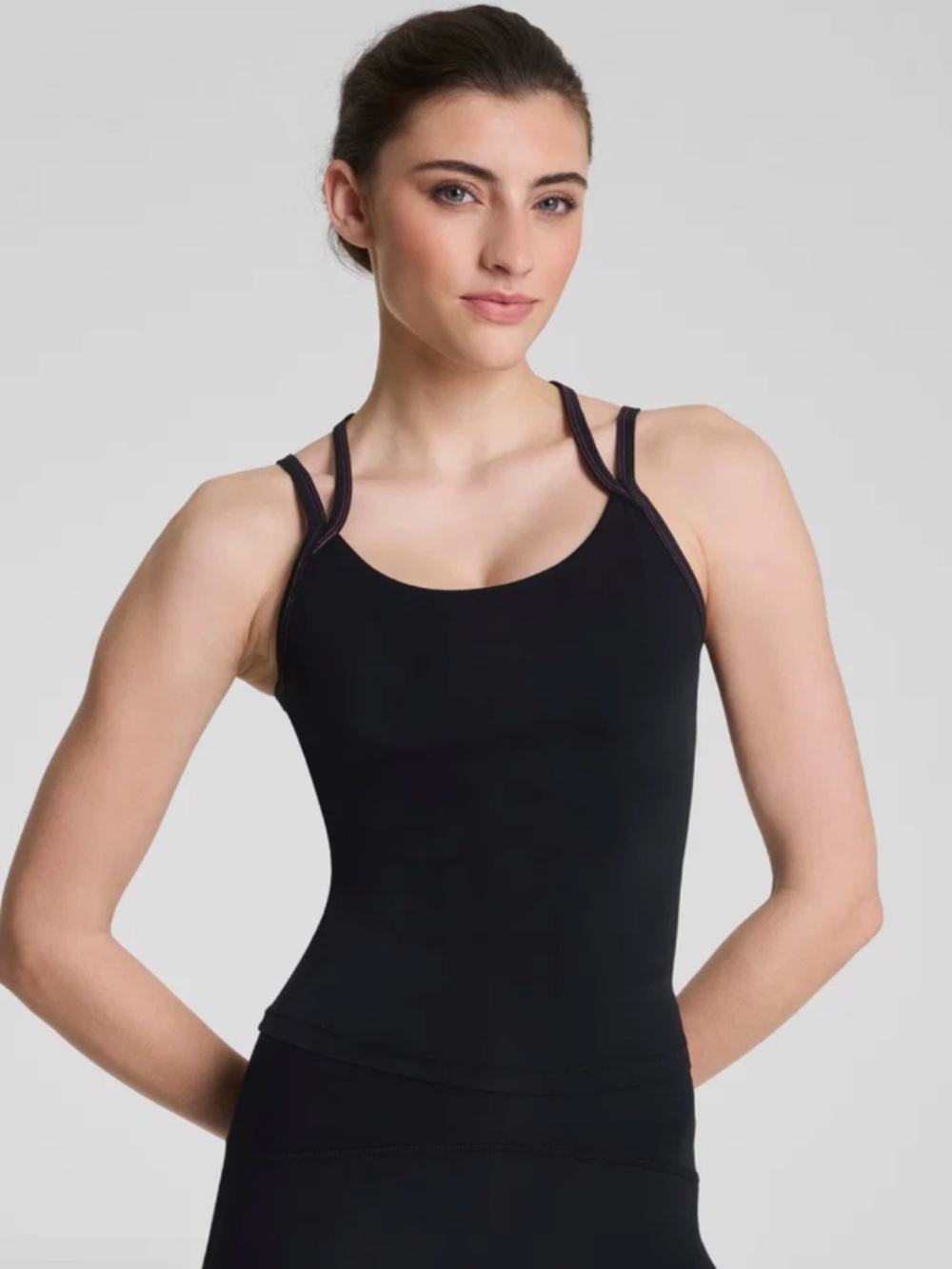 SPANX® BoostUp Scoop Neck Shelf Tank with StayCool Tech Size Small NWT Black